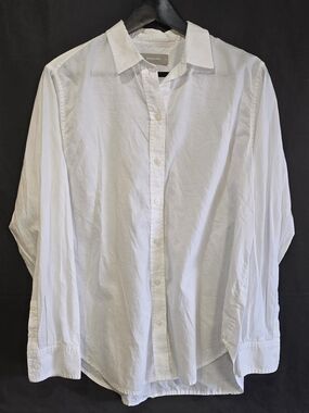Everlane White Relaxed Cotton Poplin Long Sleeve Button Down Shirt